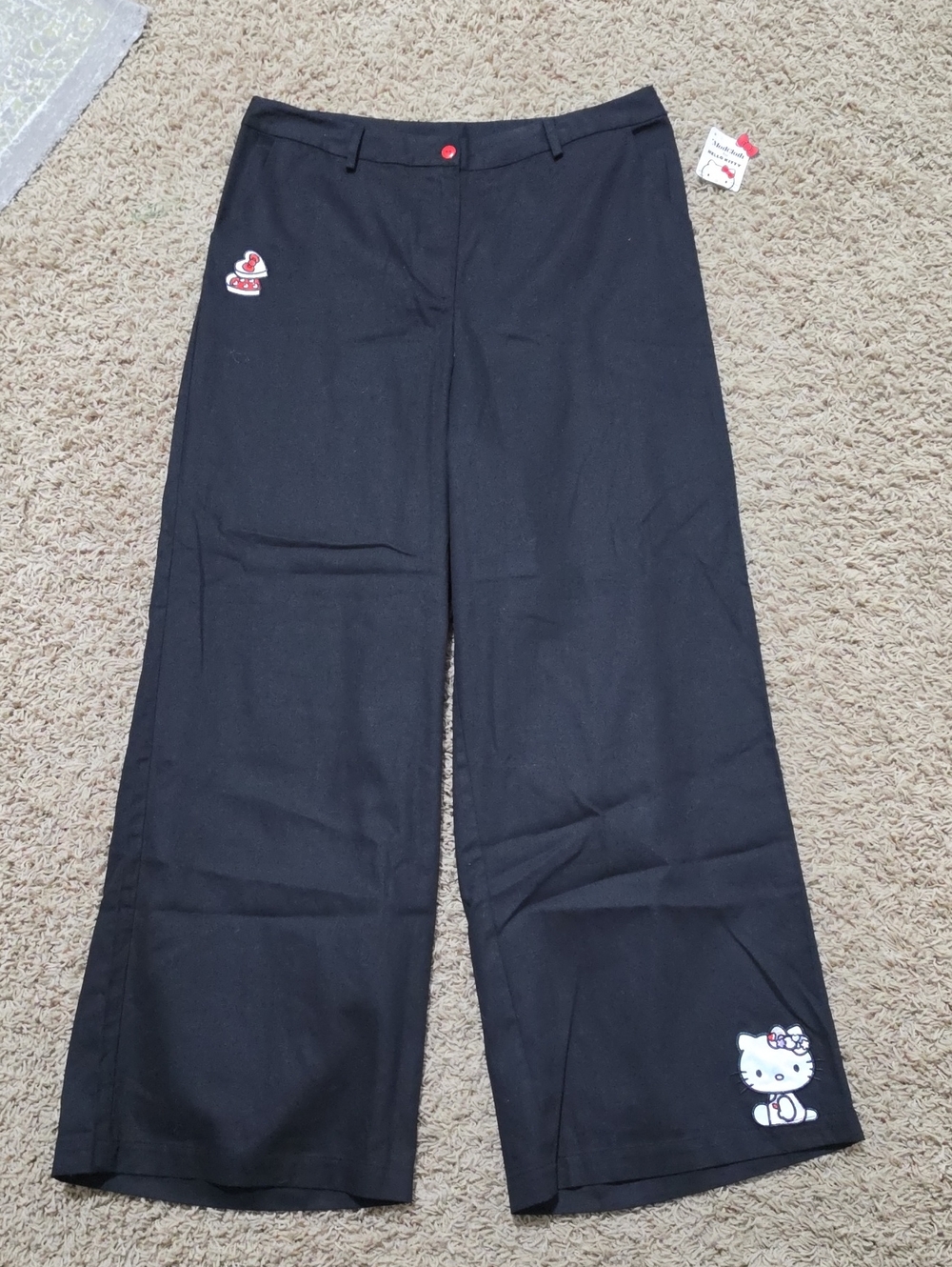NWT ModCloth x Hello Kitty Pants "Forever My Sweetheart" 16W Wide-Leg Black